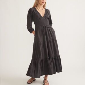 Marine Layer Florence Vintage Slub Midi Dress Sz M